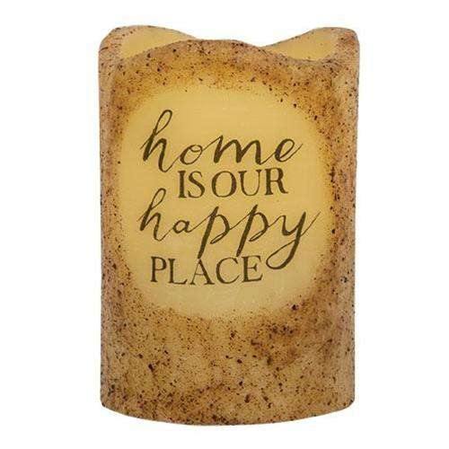 Happy Place Pillar, 3x4.5" - The Fox Decor