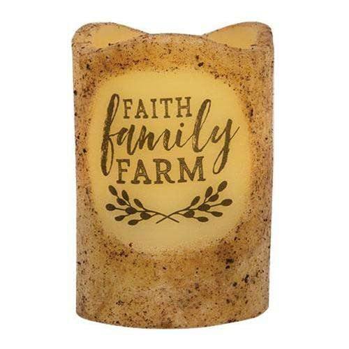 Faith, Family, Farm Pillar, 3x4.5" - The Fox Decor