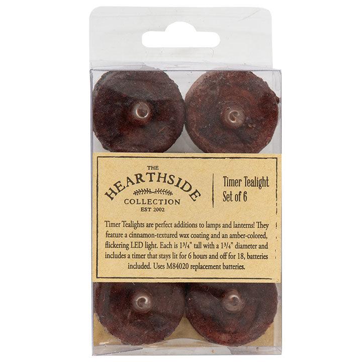 6/Pkg, Burnt Burgundy Timer Tealights - The Fox Decor