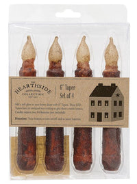 Thumbnail for 4/Pkg, Burnt Burgundy LED Tapers - The Fox Decor