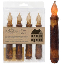 Thumbnail for 4/Pkg, Burnt Mustard LED Tapers - The Fox Decor