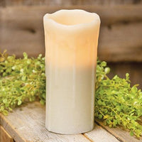 Thumbnail for White Dripped Pillar Candle, 7 inch - The Fox Decor
