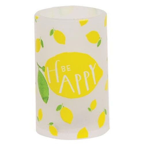 Be Happy Lemon Timer Pillar 3" x 5"