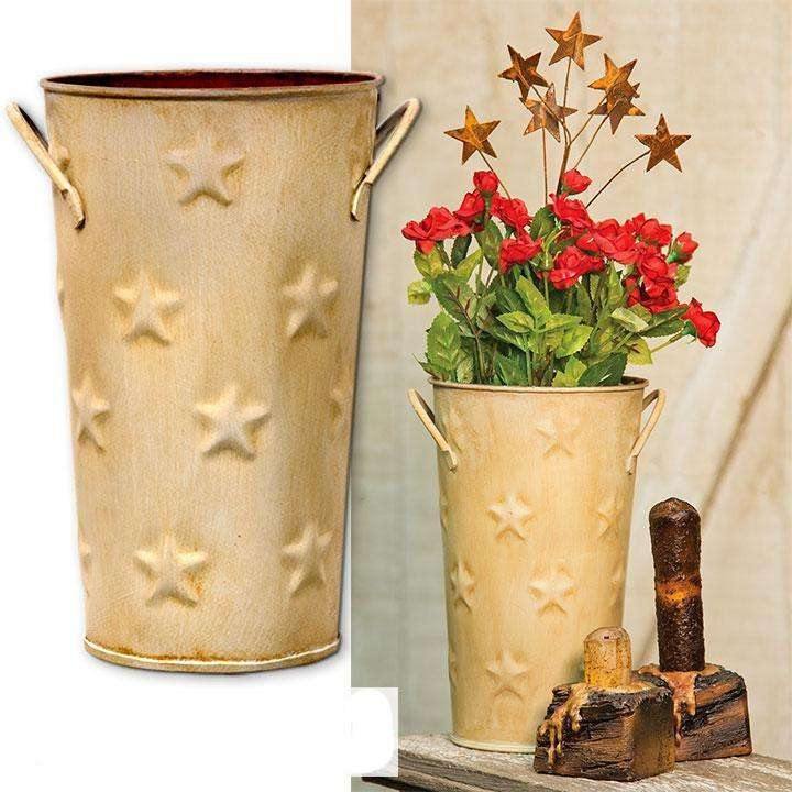 Cream Flower Bucket, 7" - The Fox Decor