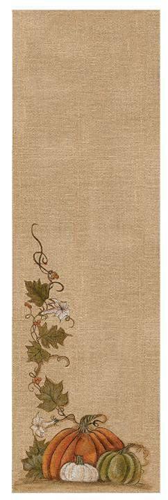 Burlap Runner w/Pumpkins - The Fox Decor