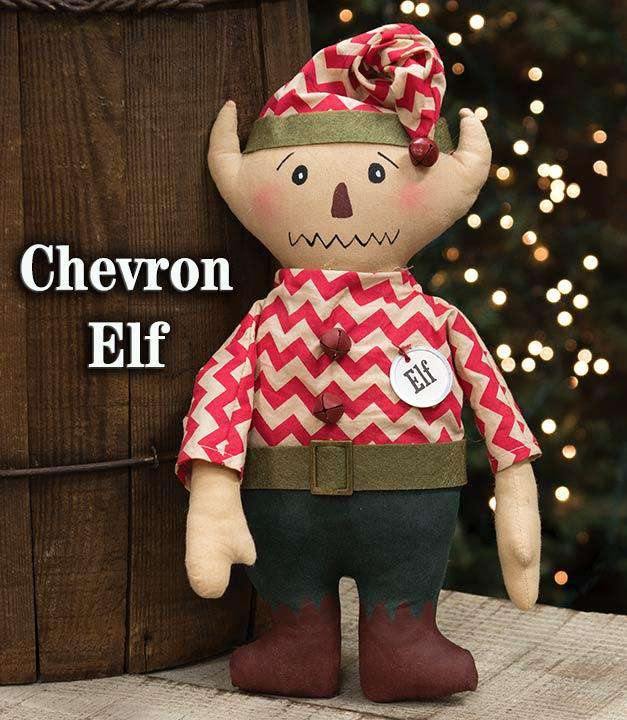 Chevron Elf Doll Christmas - The Fox Decor