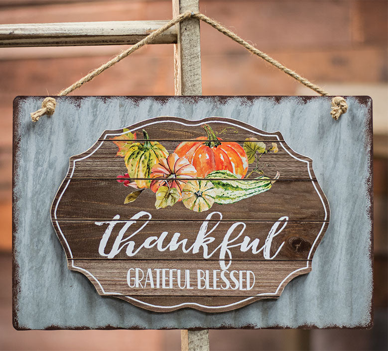 Thankful, Grateful, Blessed Sign
