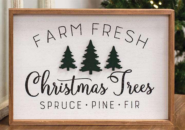 Farm Fresh Christmas Trees Framed Wall Sign - The Fox Decor