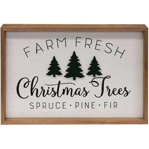 Farm Fresh Christmas Trees Framed Wall Sign - The Fox Decor