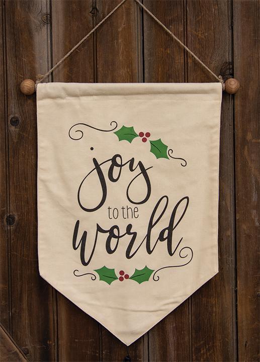 Joy to the World Fabric Wall Hanging - The Fox Decor