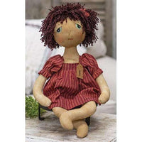 Thumbnail for Jessica Doll wears a vintage red dress with gold stripes - The Fox Decor