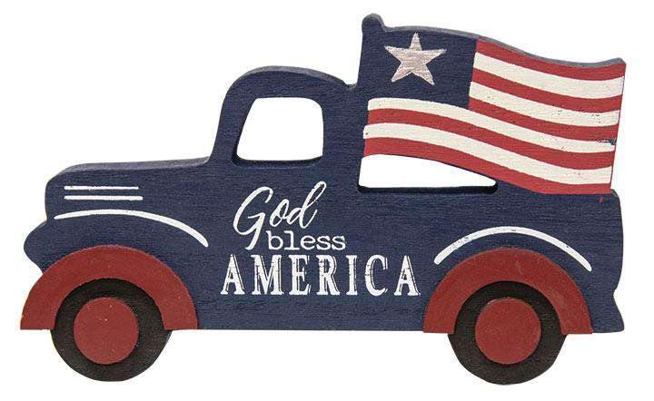 God Bless America Wooden Truck Sitter online