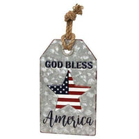 Thumbnail for God Bless America Metal Tag w/ Jute - The Fox Decor