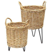 Thumbnail for 2/Set, Wicker Basket Plant Stands - The Fox Decor