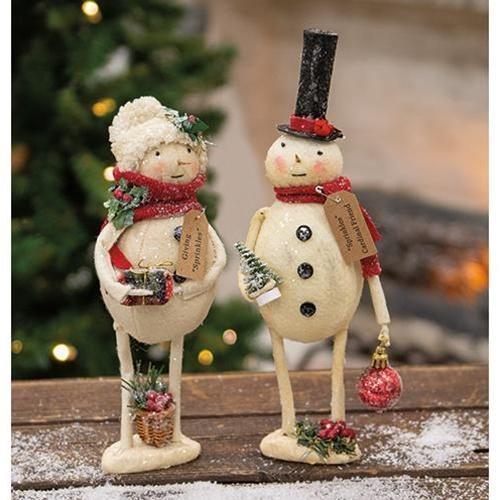 Sprinkles Snowman w/ Basket and Presents - The Fox Decor