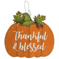 Thumbnail for Thankful and Blessed Pumpkin Sign - The Fox Decor