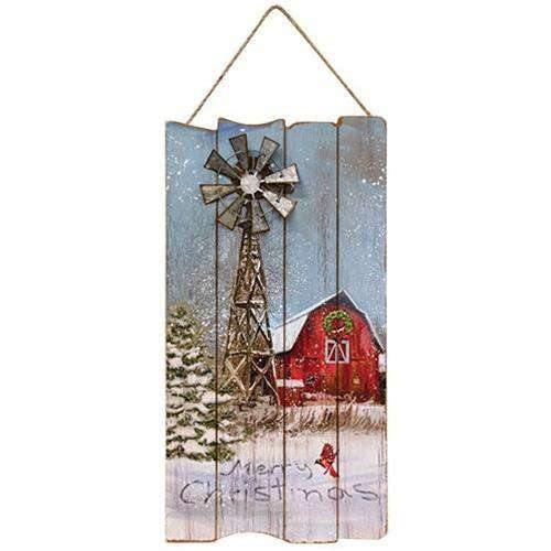 Metal Windmill Christmas Barn Sign - The Fox Decor