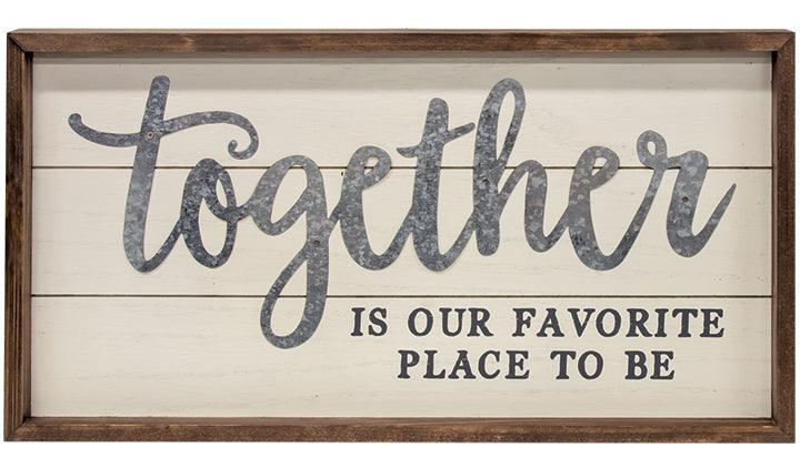 Together Is Our Favorite Place Shiplap Frame - The Fox Decor