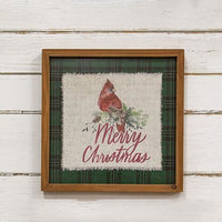 Thumbnail for Merry Christmas Cardinal Frayed Fabric Print