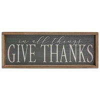 Thumbnail for In All Things Give Thanks Weathered Framed Sign