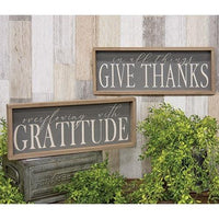 Thumbnail for Overflowing With Gratitude Weathered Framed Sign - The Fox Decor