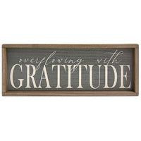 Thumbnail for Overflowing With Gratitude Weathered Framed Sign - The Fox Decor