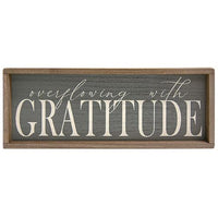 Thumbnail for Overflowing With Gratitude Weathered Framed Sign