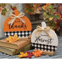 Thumbnail for Happy Harvest Buffalo Check & White Pumpkin - The Fox Decor