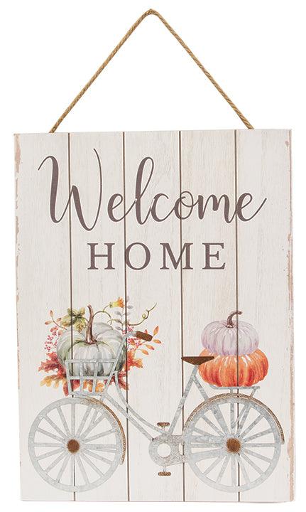 Welcome Home Pumpkin Bicycle Pallet Sign - The Fox Decor