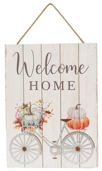 Thumbnail for Welcome Home Pumpkin Bicycle Pallet Sign - The Fox Decor