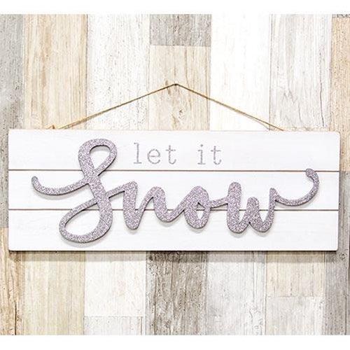 Sparkle Let It Snow Pallet Sign - The Fox Decor