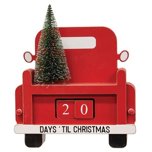 Days Til Christmas Red Truck Countdown Calendar