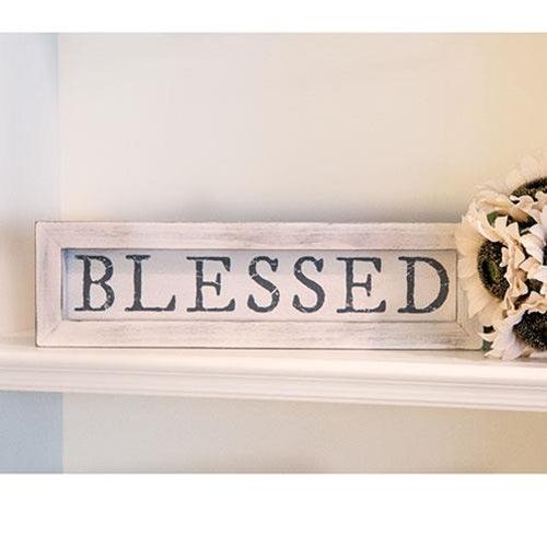 Blessed White Framed Sign - The Fox Decor