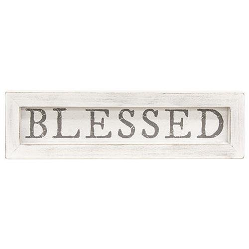Blessed White Framed Sign - The Fox Decor