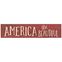 Thumbnail for America the Beautiful Engraved Sign, Barn Red, 24
