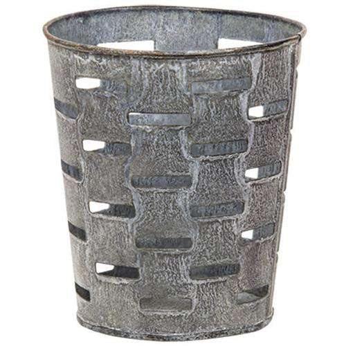 Galvanized Olive Bucket 5.25" - The Fox Decor