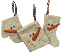 Chenille Snowman Ornament, 3 Asstd. Sold Individually - The Fox Decor