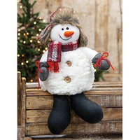 Thumbnail for Sitting Plush Snowman w/Plaid Scarf - The Fox Decor