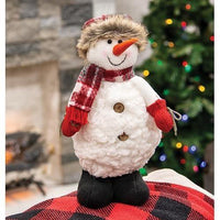 Thumbnail for Standing Plush Snowman w/Plaid Scarf & Hat - The Fox Decor