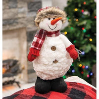 Thumbnail for Standing Plush Snowman w/Plaid Scarf & Hat - The Fox Decor