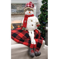 Thumbnail for Dangle Leg Plush Snowman w/Plaid Scarf & Hat - The Fox Decor
