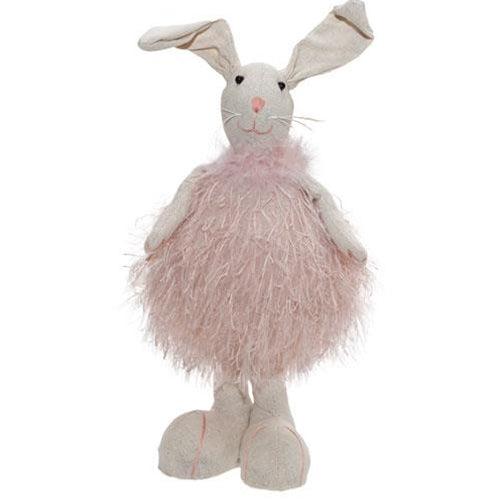 Fuzzy Pink Chubby Standing Bunny