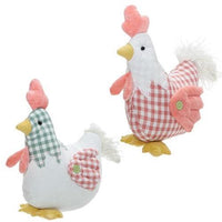 Thumbnail for Stuffed Patchwork Spring Sitting Chicken 2/Set - The Fox Decor
