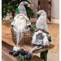 Thumbnail for Lg Dangle Leg Mr or Mrs Santa Gnome, 2 Asstd. sold individually - The Fox Decor