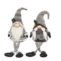 Thumbnail for Lg Dangle Leg Mr or Mrs Santa Gnome, 2 Asstd. sold individually - The Fox Decor