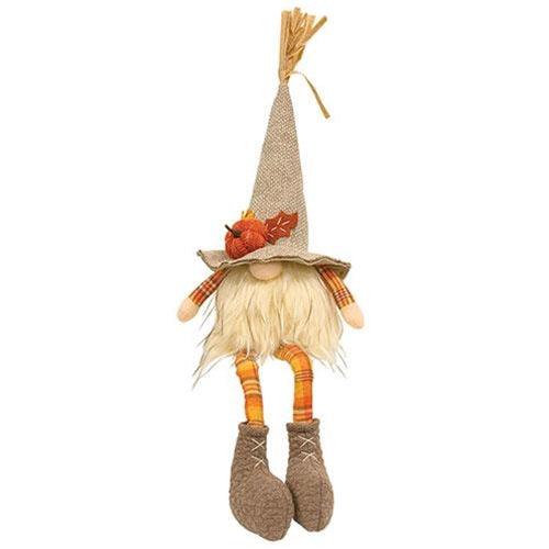 Harvest Burlap Plaid Dangle Leg Gnome - The Fox Decor
