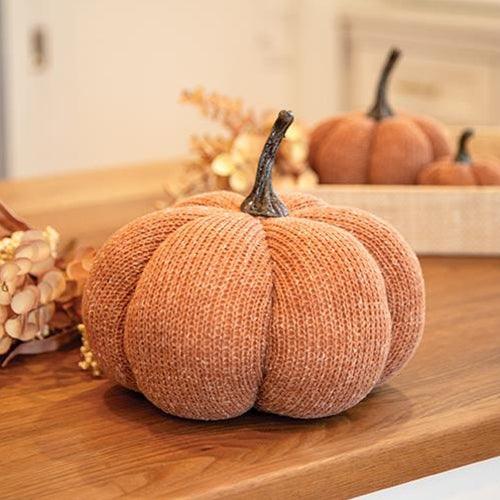 Burnt Orange Knit Pumpkin Large - The Fox Decor