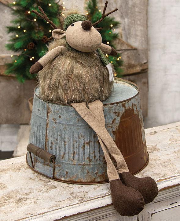 Green Sparkle Dangle Leg Reindeer - The Fox Decor