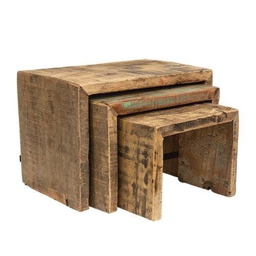 3/Set, Reclaimed Wood Nesting Risers - The Fox Decor