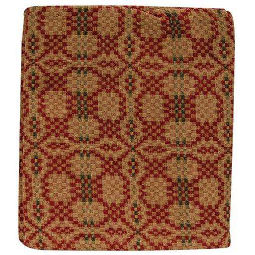 Patriot's Knot Throw Cranberry, green and tan - The Fox Decor